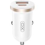 XO CC56 автомобилно зарядно устройство с USB+Type-C изход, 30 W, PD бързо зареждане, БЯЛО (XO-CC56)