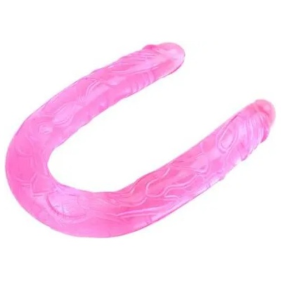 Двойно дилдо Jelly Flexible Double Dong-Pink