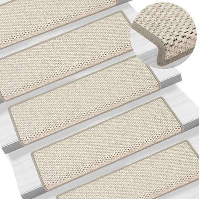 zahrada-XL Samolepicí nášlapy na schody sisal 15 ks 65 x 21 x 4 cm platina 326882