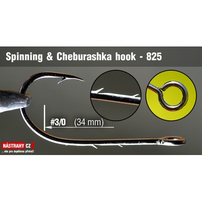 RedBass Spinning & Cheburashka hooks 825 Sickle vel.3/0 10 ks
