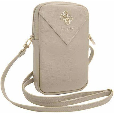 GUESS Дизайнерска чанта (органайзер) за мобилни устройства и аксесоари - Guess PU Grained 4G Metal Logo Wallet Phone Zipper Bag (златист) (GUWBZPGSTEGD)