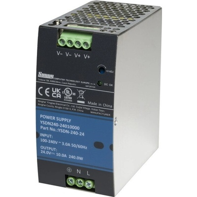 Napájecí zdroj na DIN lištu 24V DC 10A 240W - YSDN-240-24