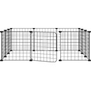 Shumee 171623 Ohrádka s dvířky 12 panelů černá, 35 x 35 cm ocel