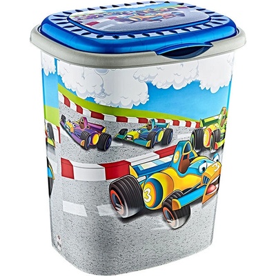 Шарен овален кош за мръсно пране и капак 41л. - Кола (x41 d0012)