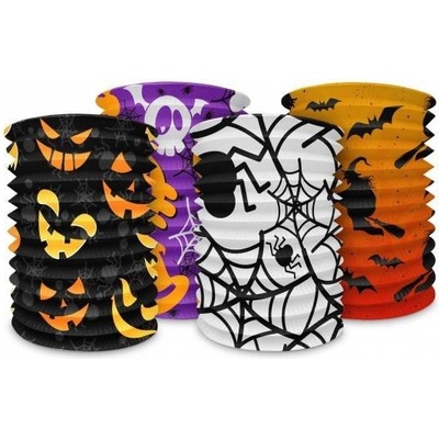 Lampión valec Halloween papier 15x15cm vo vrecku bez prútika 4 druhy