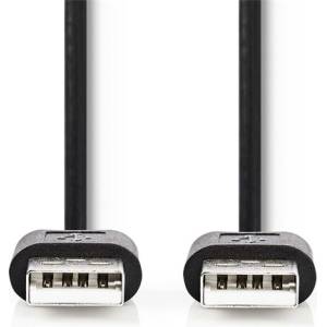 Nedis CCGL60001BK20 Кабел USB A мъжки към USB A мъжки, USB2.0, дължина: 2 м (CCGL60001BK20)