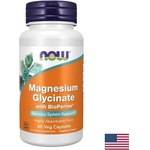 NOW Магнезий (бисглицинат) 200 mg + BioPerine - Спокоен сън и устойчивост на стрес, 60 капсули (01284 NOW)