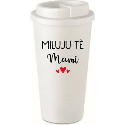 Giftela MILUJU TĚ MAMI bílý termohrnek 475 ml