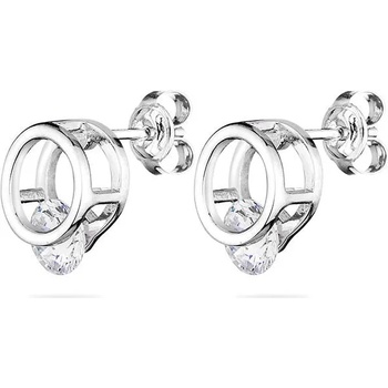 Image 1 of Swan Сребърни обици с камъчета от циркон END195E Swan