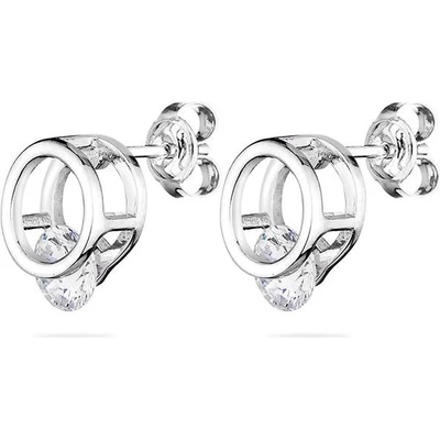 Swan Сребърни обици с камъчета от циркон END195E Swan