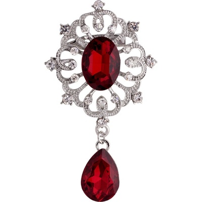 Amparo Miranda Brošňa Crystal drop AR162 Červená