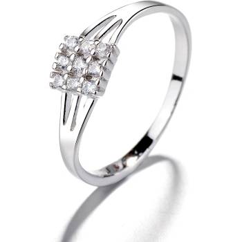 DELIS Пръстен от сребро 925, jw1377, квадратен модел с камъни, с родиево покритие (jw1377)