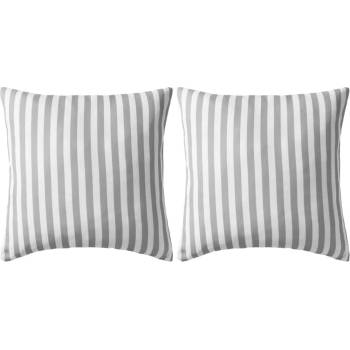 Image 1 of vidaXL Градински възглавници, 2 бр, райета, 45x45 см, сиви (132309)
