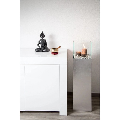 eshop-kvetinace.cz Svícen/dekorační sloup CANDELA, hliníkový kompozit, výška 100 cm, stříbrný lesk