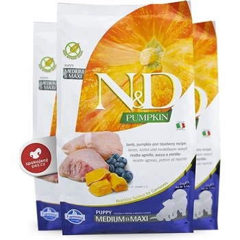 N&D Grain Free Pumpkin DOG Puppy M/L Lamb & Blueberry 2,5 kg