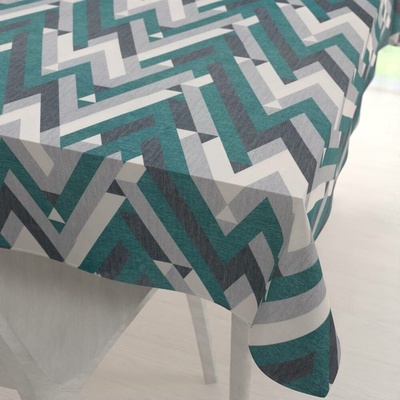 Biante Sametový ubrus Tamara TMR-026 Zeleno-šedý designový cik-cak 80x120 cm