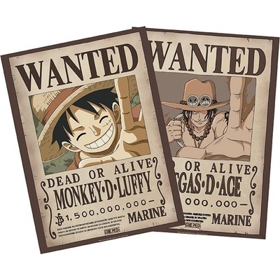 GB eye Комплект мини плакати GB eye Animation: One Piece - Luffy & Ace Wanted Posters (Series 2) (GBYDCO339)