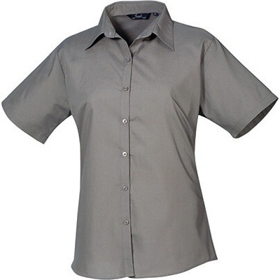 Premier Workwear Dámska košeľa s krátkym rukávom PR302 Dark Grey