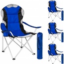 tectake 401301 4 kempingové židle polstrované - modrá