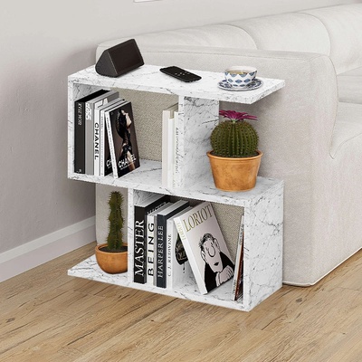 TopMebel Помощна маса Homemania TopMebel от меламин в бял мрамор 60x20x60cm