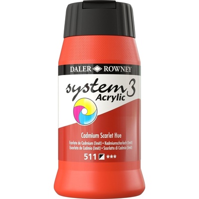 Daler-Rowney System3 АКРИЛНА боя Cadmium Scarlet Hue 500 ml 1 бр (129500511)
