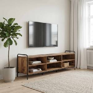 vidaXL ТВ шкаф 140 x 39, 5 x 50 см Старо дърво Инженерна дървесина (8013774)