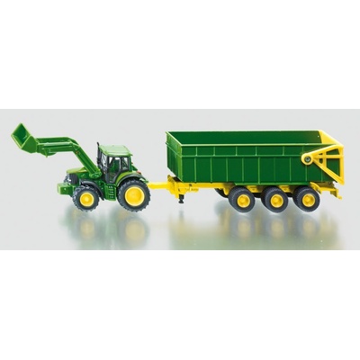 Siku 1843 John Deere s nakladačom a prívesom 1:87