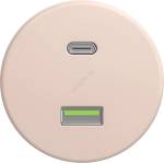 Kliklap - Ретро безрамков USB контакт A+C, старорозов (KA0125)