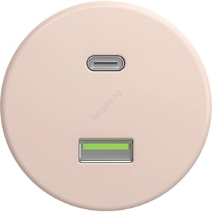 Kliklap - Ретро безрамков USB контакт A+C, старорозов (KA0125)