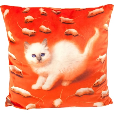 Seletti Възглавничка TOILETPAPER KITTEN 50 x 50 cм, червена, Seletti (SLT02320)