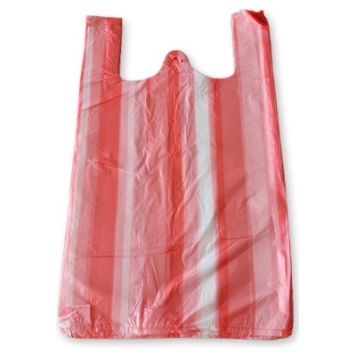 Mikrotenová taška trhacia ČERVENO-BIELA 10 kg 28 x 50 cm blok 100 ks