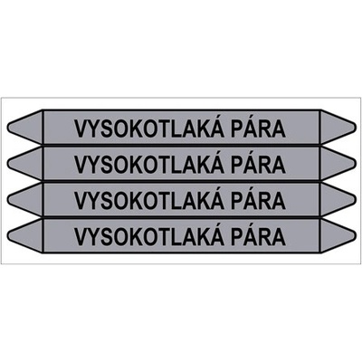 Značení potrubí, vysokotlaká pára,4 ks, 250 × 26 mm PZ 009510