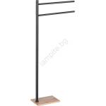 Gedy - Стойка за кърпи TRILLY 83, 5 cm матово черно/бамбук (SH0911)