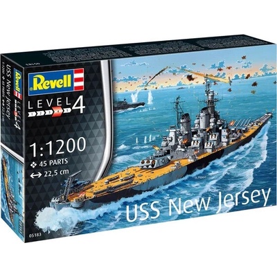 Revell Bitevná loď USS New Jersey štartovacia sada 1:1200