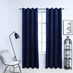 Pure Line Home Кадифени завеси в цвят мастиленосин с метални халки, 2 бр. , 140 x 175 см