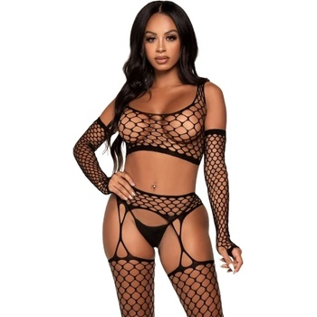 Leg Avenue Мрежест комплект от три части Leg Avenue Net Crop Top