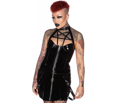Killstar Hellbent Gloss Halter Čierna