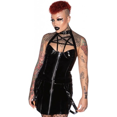 Killstar Hellbent Gloss Halter Čierna