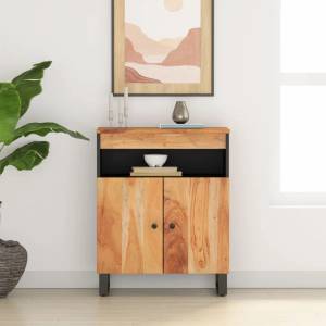 vidaXL Сайдборд с 2 врати, 60x33x75 см, акациево дърво масив (352914)