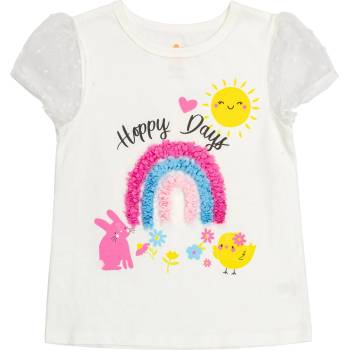 Be You Детска тениска Be You Younger Girl Chenille Easter T-shirt - WHITE/MULTI