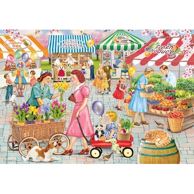 Grafika - Puzzle Smallburg Spring Market - 1 000 piese