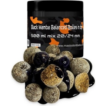 Mastodont Baits Balanced Boilies in dip mix 500ml 20/24mm Black Mamba