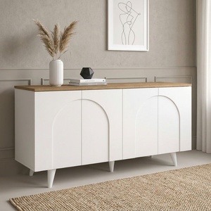 TopMebel Конзола Bono TopMebel от меламин в бял - sepet oak цвят 150x45x74.6cm