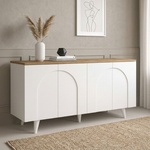 TopMebel Конзола Bono TopMebel от меламин в бял - sepet oak цвят 150x45x74.6cm