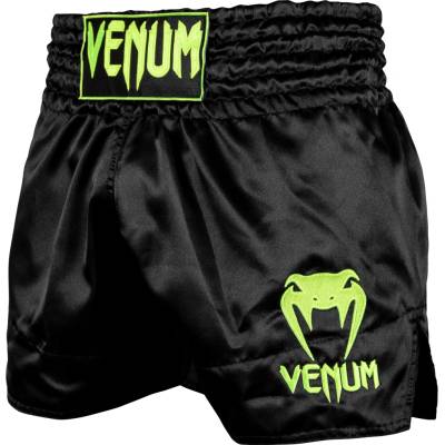 Venum šortky na thajský box Classic černá/neon žlutá