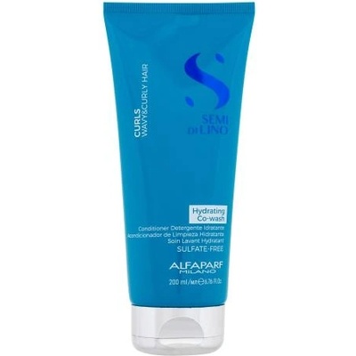 ALFAPARF Milano Semi Di Lino Curls Hydrating Co-Wash 200 ml нежен почистващ крем за къдрава и вълнообразна коса за жени