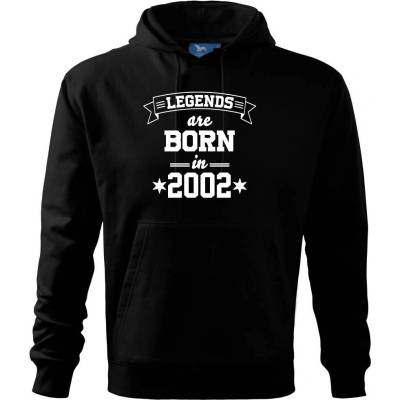Legends are born in 2002 Mikina s kapucňou hooded sweater čierna