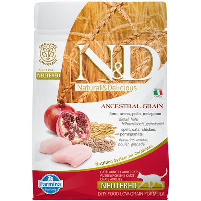 N&D Low Grain CAT Neutered Chicken & Pomegranate 1,5 kg