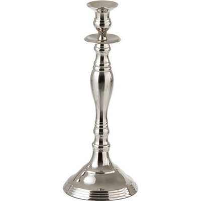 Stříbrný kovový svícen - Ø 13*34cm - J-Line by Jolipa