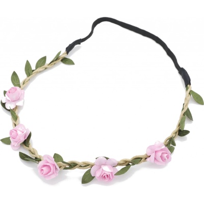 RAVEON Květinová čelenka do vlasů - Růže | Světle růžová